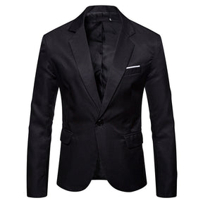 Men's Casual Slim Fit Jacket Daily Blazer Coat Tops Black