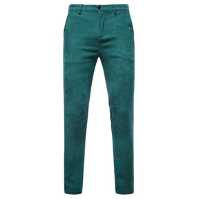 2-Piece Solid Color Two Button Single Breasted Corduroy Suit Green