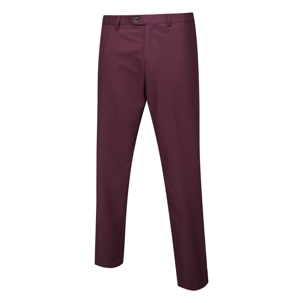 Red # Men's slim fit 2-piece casual suit with one-button closure and single-breasted design, solid red blazer jacket with matching trousers for party, wedding, prom and daily wear, isolated on white background.