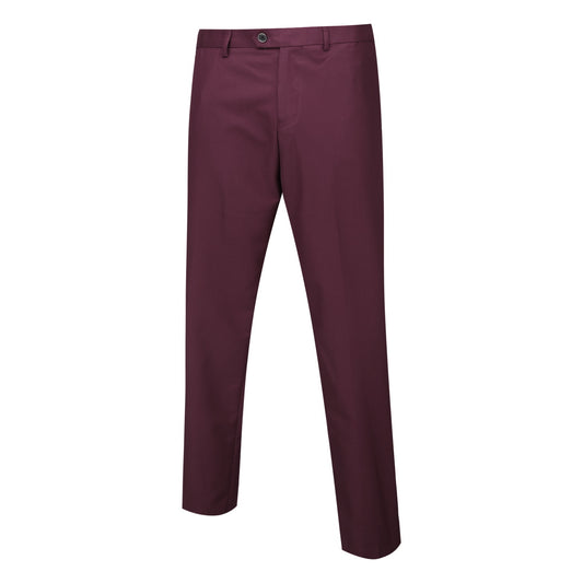 Red # Men's slim fit 2-piece casual suit with one-button closure and single-breasted design, solid red blazer jacket with matching trousers for party, wedding, prom and daily wear, isolated on white background.