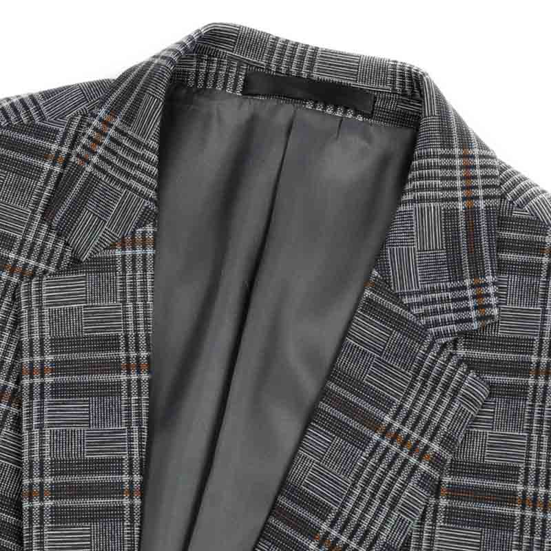 Multi-color # Men's slim fit plaid stripe casual blazer coat with one-button peaked lapel and 4-button cuffs, fully lined with chest pocket for party, event, business and daily wear, isolated on white background.
