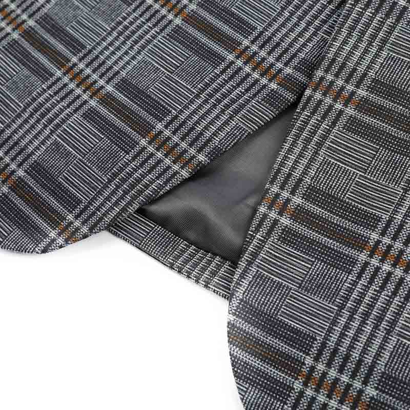 Multi-color # Men's slim fit plaid stripe casual blazer coat with one-button peaked lapel and 4-button cuffs, fully lined with chest pocket for party, event, business and daily wear, isolated on white background.