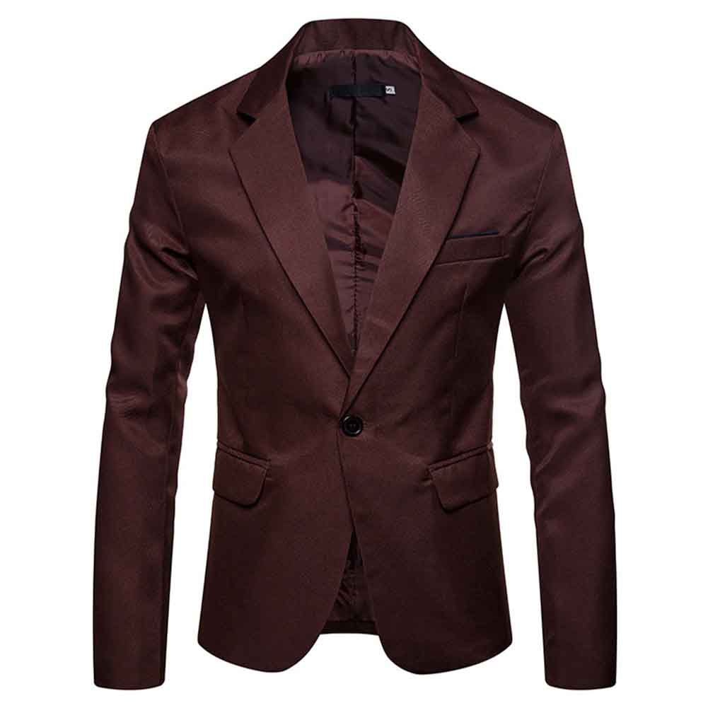 Coffee # Men's casual slim fit jacket daily blazer coat with versatile design, coffee brown sport coat top for business casual, office and daily wear, isolated on white background.