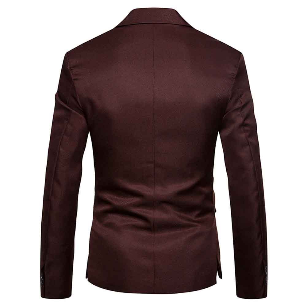 Coffee # Men's casual slim fit jacket daily blazer coat with versatile design, coffee brown sport coat top for business casual, office and daily wear, isolated on white background.