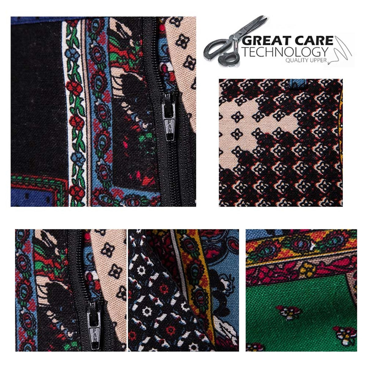 Multi-color # Men's slim fit 2-piece ethnic style print suit with two-button peaked lapel and single-breasted closure, multi-color plaid and stripe patterned blazer jacket with four-button cuffs and fully lined interior, matching flat-front trousers for party, dinner, wedding and casual formal events, isolated on white background.
