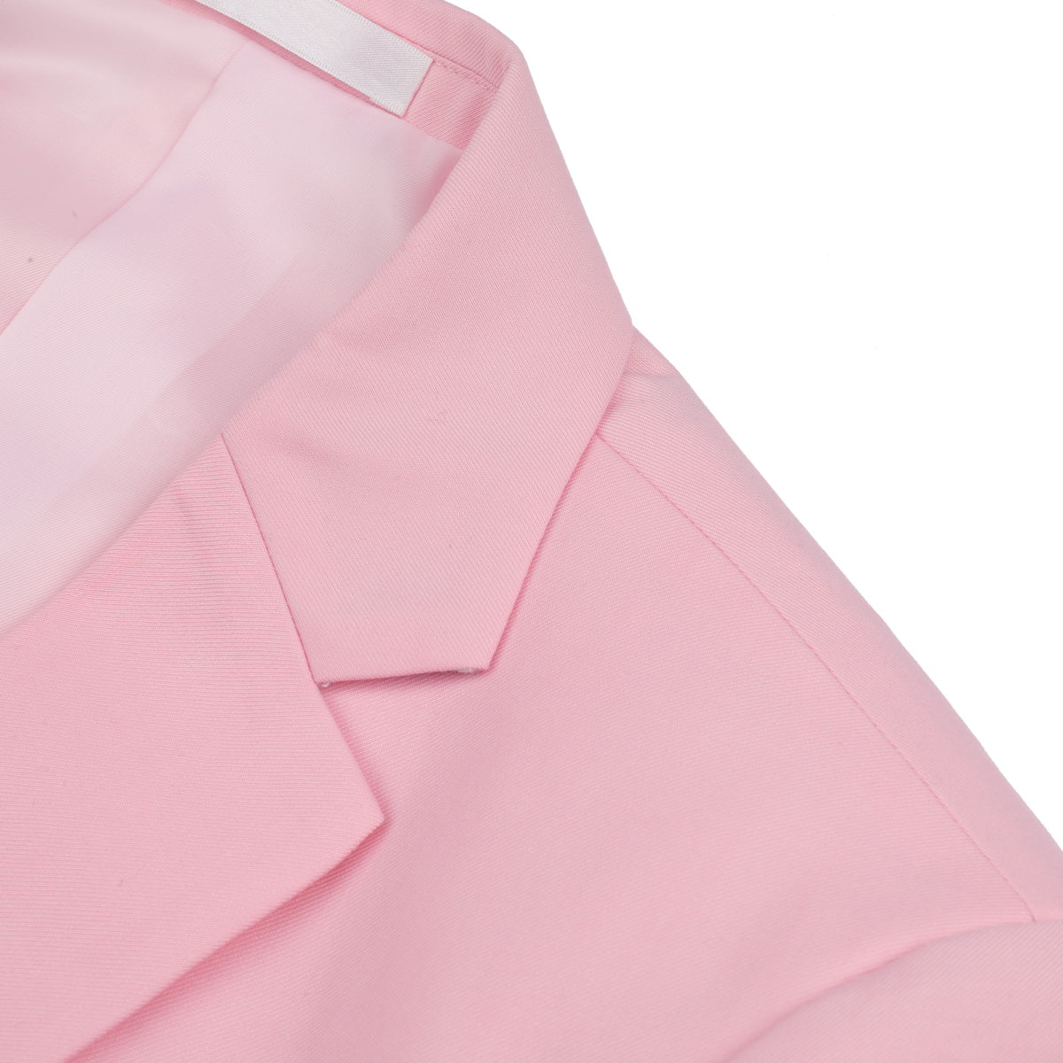 Pink # Men's one-button casual blazer with flat collar and single-breasted closure, stylish pink sport coat jacket with premium polyester viscose blend fabric and eco-friendly buttons for business, office, wedding and daily wear, isolated on white background.