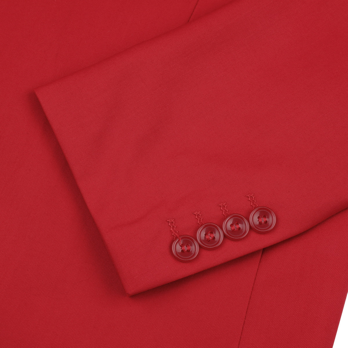Red # Men's one-button casual blazer with flat collar and single-breasted closure, stylish red sport coat jacket with premium polyester viscose blend fabric and eco-friendly buttons for business, office, wedding and daily wear, isolated on white background.