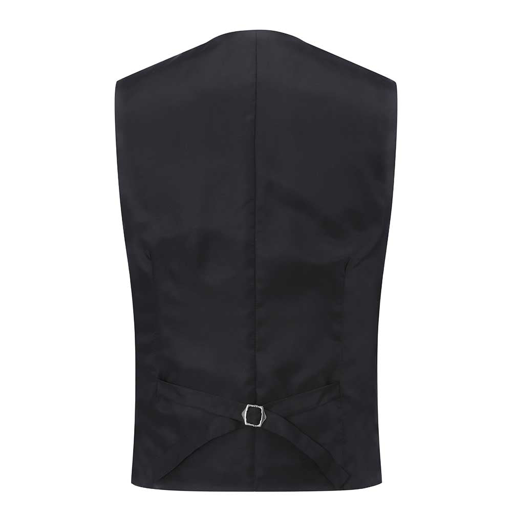 Gold # Men's slim fit single breasted printed vest with v-neck and 3-button closure, sleeveless floral waistcoat with satin turn-down collar and adjustable back belt, fully lined polyester viscose blend formal vest for business, wedding, prom, party and daily wear, isolated on white background.