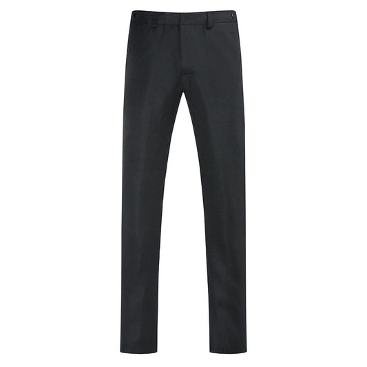 Black # Men's slim fit 3-piece swallowtailed dinner suit with classic lapel and button closure, black formal tailcoat blazer jacket with matching vest and flat-front trousers with rustproof zipper, premium polyester viscose blend suit for wedding, prom, party, banquet and holiday occasions, isolated on white background.