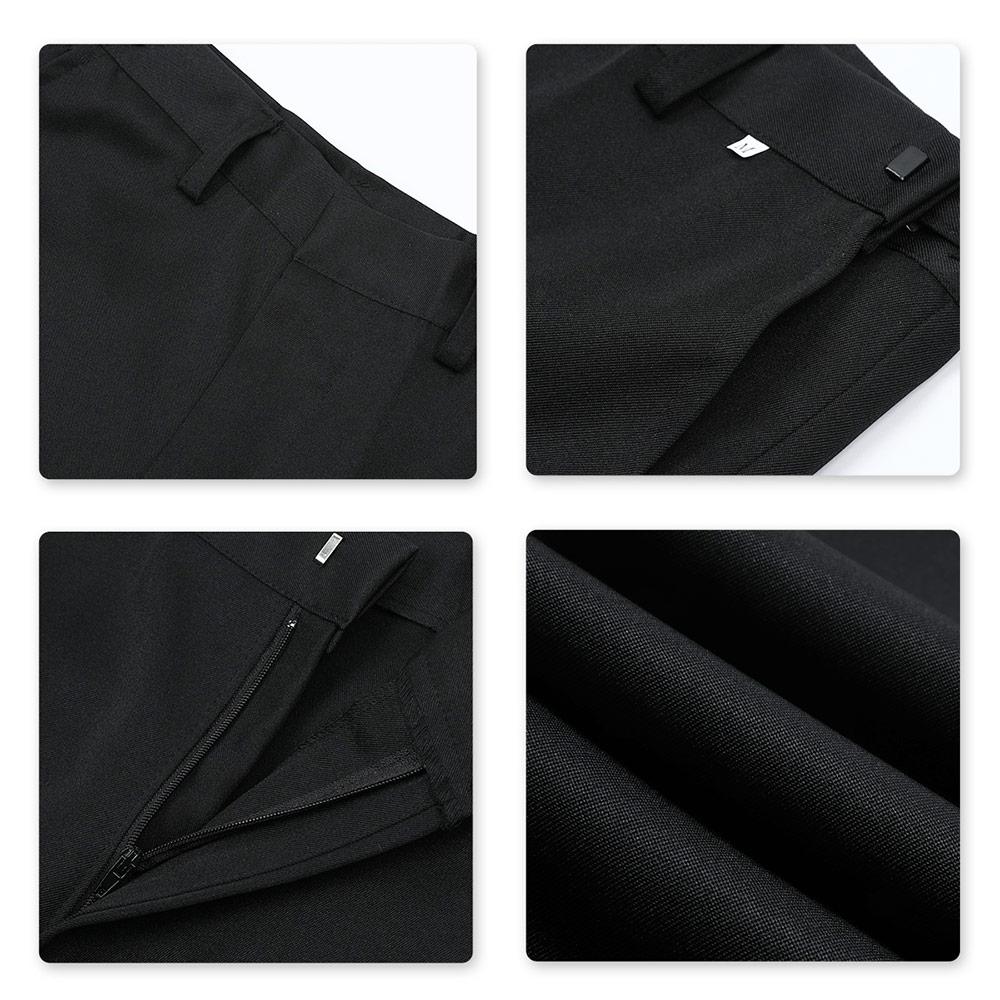 Black # Men's slim fit 3-piece swallowtailed dinner suit with classic lapel and button closure, black formal tailcoat blazer jacket with matching vest and flat-front trousers with rustproof zipper, premium polyester viscose blend suit for wedding, prom, party, banquet and holiday occasions, isolated on white background.