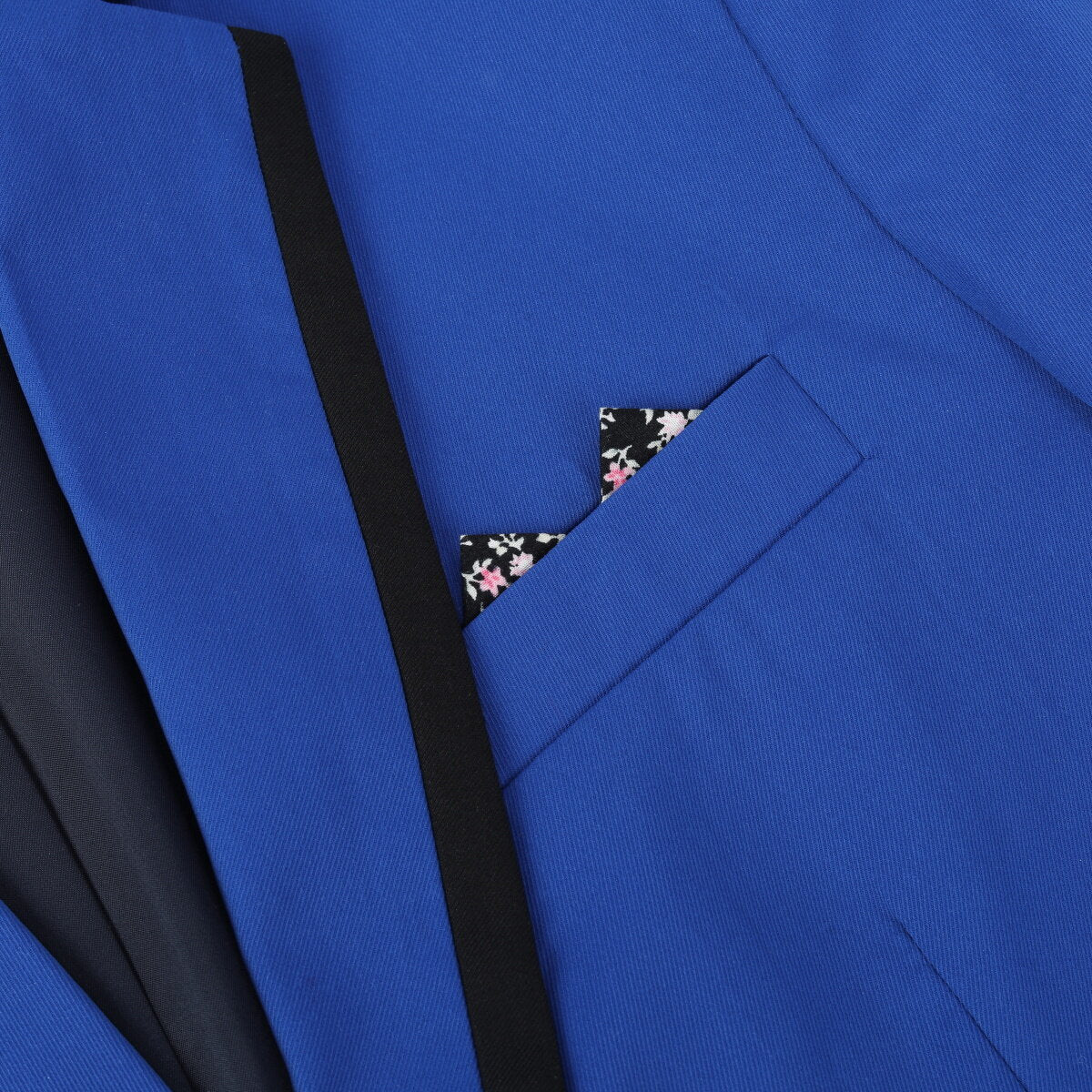 Blue # Men's one-button solid color casual blazer with flat collar and single-breasted closure, classic blue sport coat jacket with premium polyester viscose blend fabric for business, office, wedding and daily wear, isolated on white background.