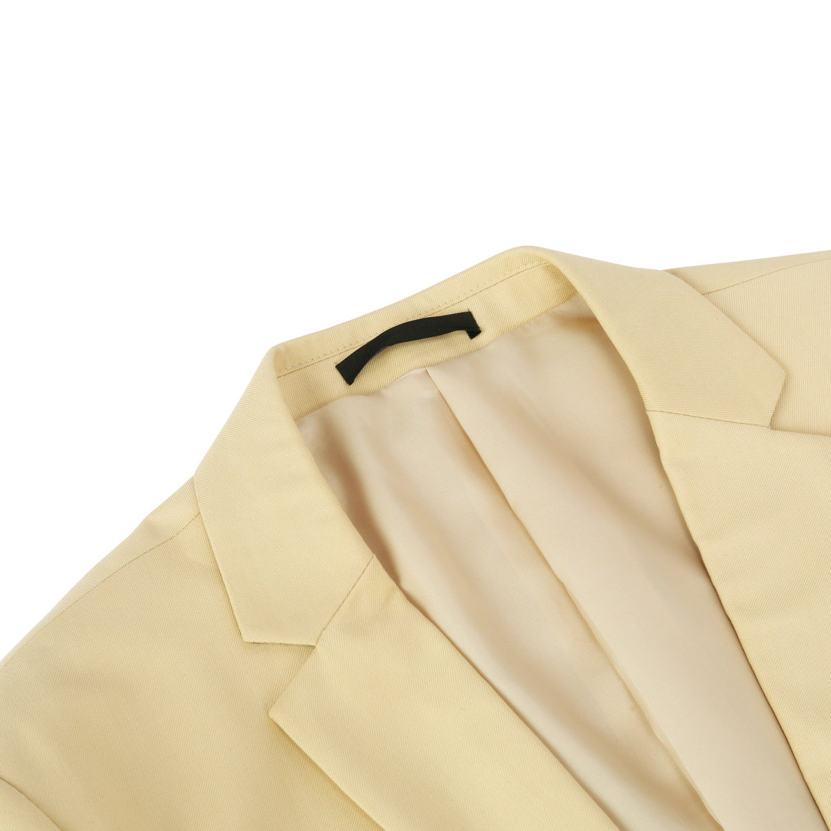 Khaki # Men's one-button casual blazer with flat collar and single-breasted closure, stylish solid khaki sport coat jacket with premium polyester viscose blend fabric and环保 buttons for daily business, office, wedding and party wear, isolated on white background.