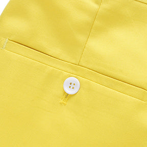 2-Piece Slim Fit Simple Designed Yellow Suit