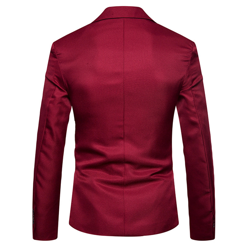 Men's Casual Slim Fit Jacket Daily Blazer Coat Tops Red