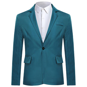 Men's Slim Fit Casual Blazer Jacket Sea Blue