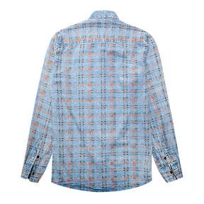 Slim Fit Plaid Paisley Shirt LightBlue
