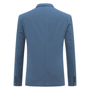 Silm Fit Lightblue Single-Breasted Casual Blazer High Quality Fabric