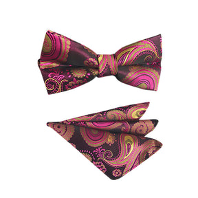 Paisley Skinny Bow Tie Set 13 Styles - Cloudstyle