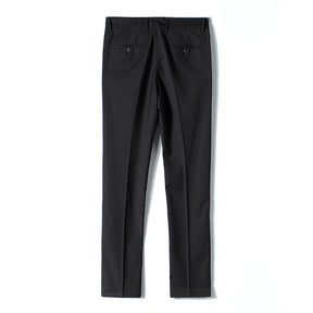 Black Classic Slim Fit Fit Stretch Flat Front Pants