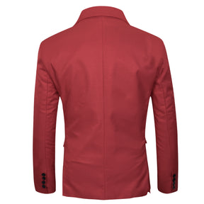 Men's Slim Fit Casual Blazer Jacket Red