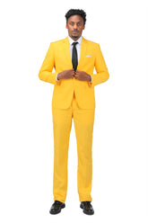 2-Piece Slim Fit Simple Designed Orange Suit