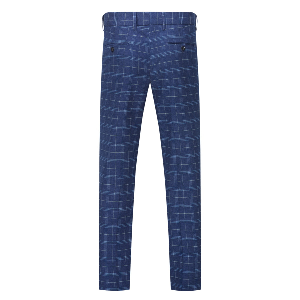 2-Piece Slim Fit Vintage Plaid Suit Blue