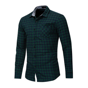 Slim Fit Plaid Twill Shirt DarkGreen