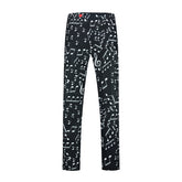 Men's Plaid Print Straight Casual Trousers Black