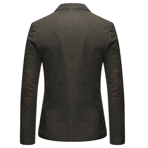 Dark Grey Two-Button Solid Color Jacket