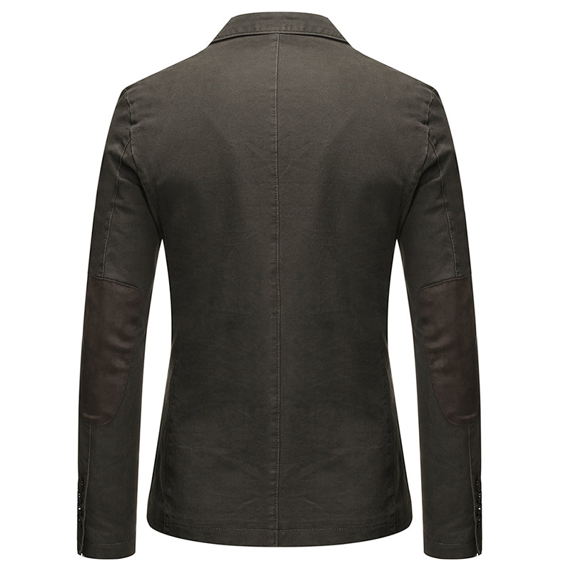 Dark Grey Two-Button Solid Color Jacket