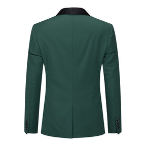 Slim Fit One Button Casual Green 3-Piece Suit