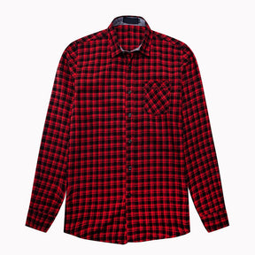 Slim Fit Plaid Twill Shirt Red