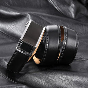 Mens Genuine Leather Dress Belt Black
