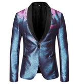 Magic Bluish Violet Tuxedo Jacket Luxury Prom Blazer