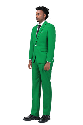 2-Piece Slim Fit Simple Designed Suit Green