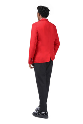 Men's Casual Suit Jacket Slim Fit Lightweight Blazer Coat Red