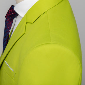 2-Piece Mens Suit Solid Color Formal Business One Button Suit Grass Green