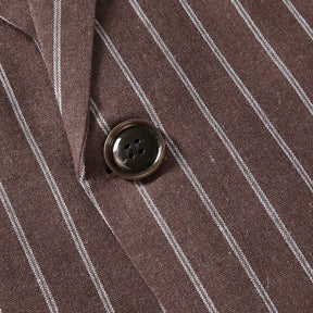 Men's Autumn Plaid Jacket One Button Casual Blazer Coffee