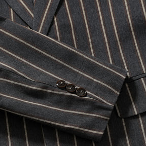 Men's Autumn Plaid Jacket One Button Casual Blazer Dark Grey