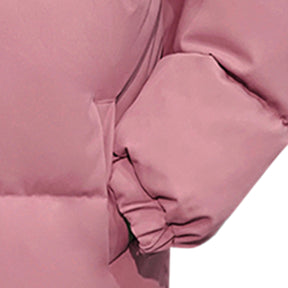 Men's Solid Color Stand Collar Cotton Coat Pink