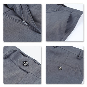 Two Piece Grey Suit One Button Suit