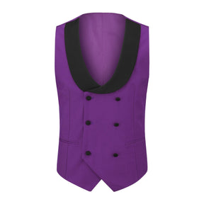 3 Piece Men's Suits One Button Slim Fit Peaked Lapel Tuxedo Purple
