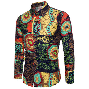 Slim Fit Printed Button Down Shirt