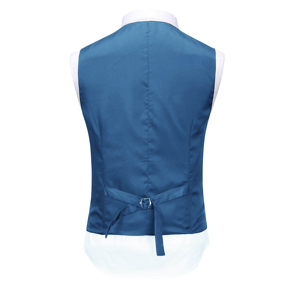 3-Piece Notched Lapel Casual Steel Blue Suit - Cloudstyle