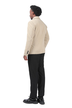 Men's Suit Jacket Slim Fit Coat Business Daily Blazer Kahki