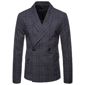 Modern Fit Plaid Dark Grey Leisure Blazer