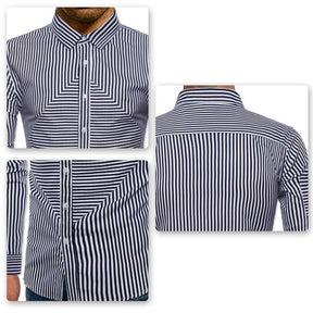 Regular Fit Stripe Casual Shirt Black