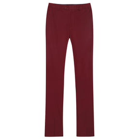 Mens 2-Piece Slim Fit Two Button Wine Red Suit