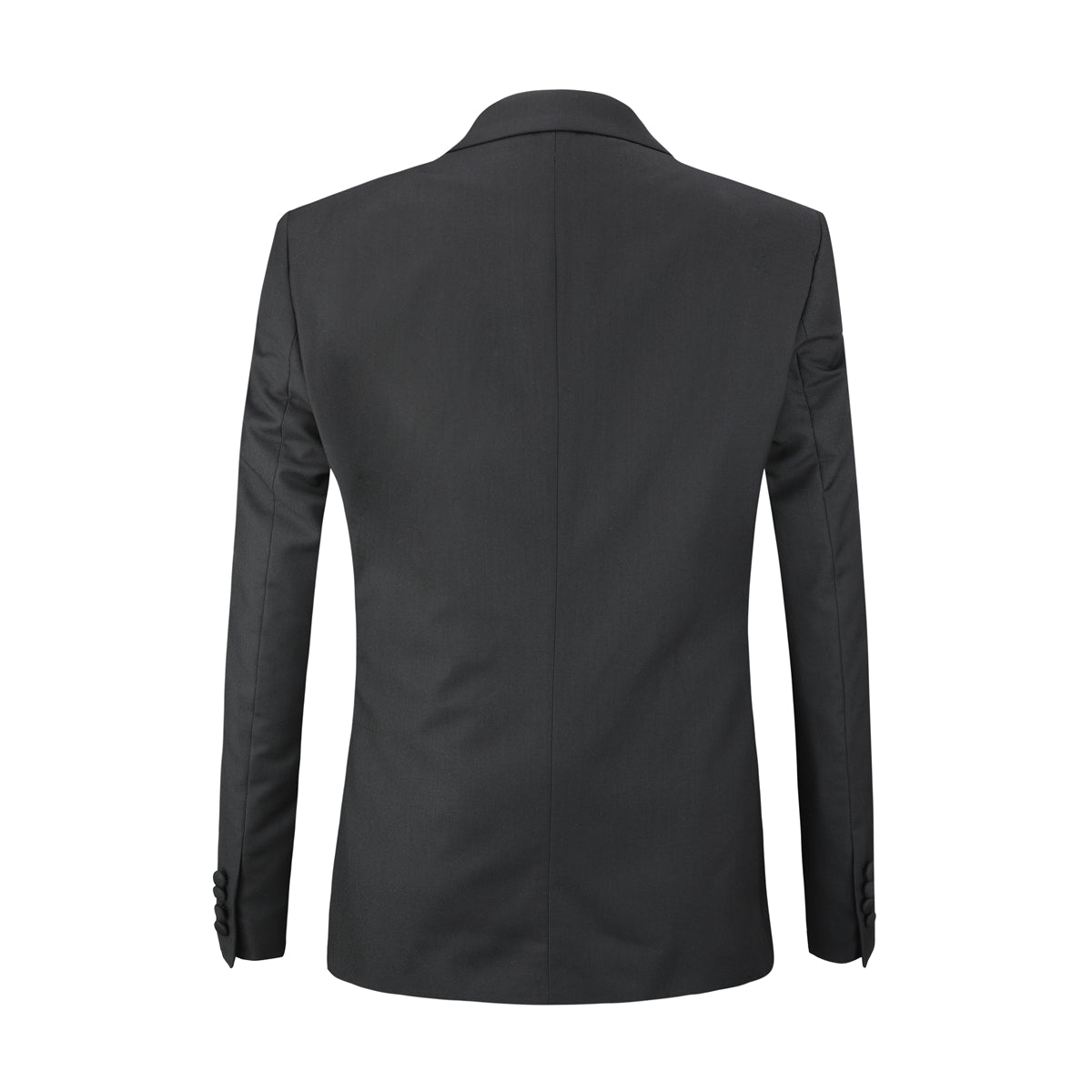 Men's 3-Piece Fashion One Button Color-Blocking Suit Black - Cloudstyle