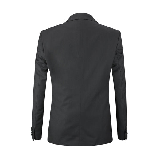 Men's 3-Piece Fashion One Button Color-Blocking Suit Black - Cloudstyle